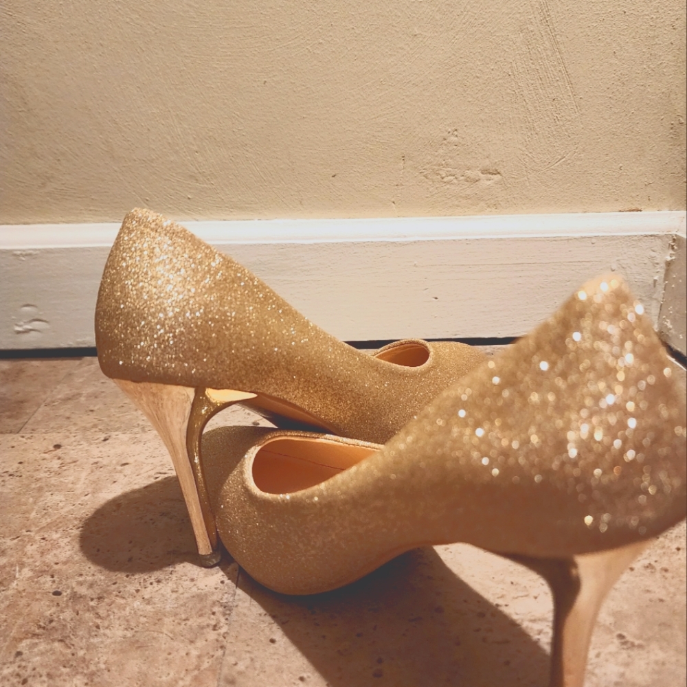 Glitz & Glam Golden Glittery Heels